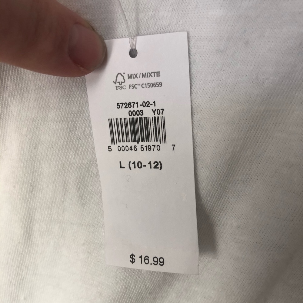 Old Navy White Holographic Unicorn Shortsleeve Tshirt Girls Large 10-12 - Picture 4 of 7